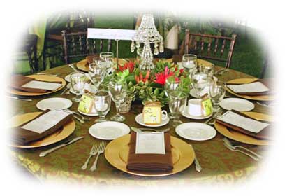 close-up of table arrangement